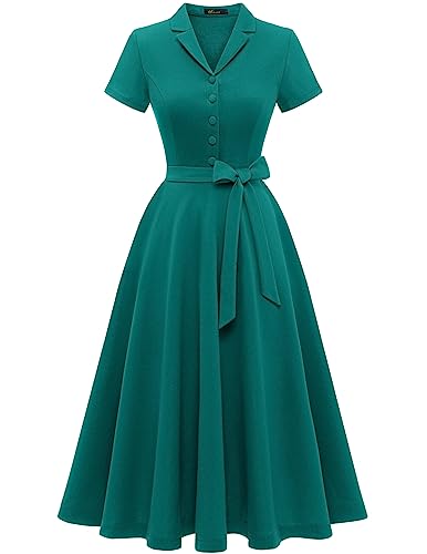 Wedtrend Freizeitkleid Petticoat Burgund Rockabilly Kleider Damen mit Kragen Abendkleid Kurz Cocktailkleid Damen WTP30001 Turquoise M von Wedtrend