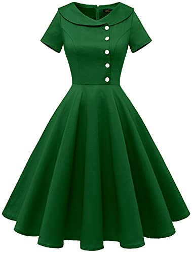 Wedtrend Kleid 50er Jahre Audrey Hepburn Kleid Damen Festlich Armeegrün WTP20007 ArmyGreen XL von Wedtrend