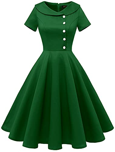 Wedtrend Kleid 50er Jahre Audrey Hepburn Kleid Damen Festlich Armeegrün WTP20007 ArmyGreen XS von Wedtrend