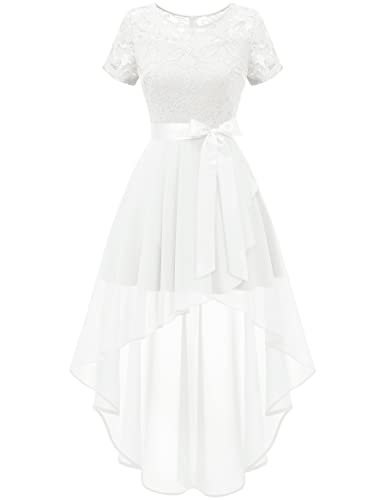 Wedtrend Kleid Frühling Abschlusskleid Weiss Hochzeit Kleid Damen Cocktailkleid Kurz WT0209 White M von Wedtrend