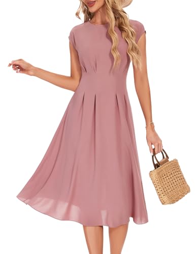 Wedtrend Kleid Sommer Elegant Leichte Sommerkleider Kleider Elegant Festliche Kleider für Damen Lang WTP30012 Blush L von Wedtrend