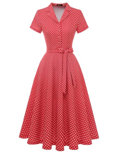 Wedtrend Rot Cocktailkleid Petticoat Kleid 50er Jahre Jugendweihe Kleider Petticoat Kleid Damen Kleid Elegant WTP30001 RedSmallWhiteDot S von Wedtrend