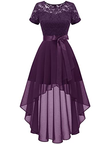 Wedtrend Traube Kleid Damen Abendkleid Kurz Elegant Cocktailkleid mit Spitzen WT0209 Grape 2XL von Wedtrend