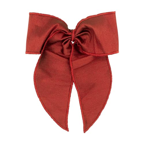 Wee Ones Dupioni-Fliege für Mädchen mit gedrehtem Wickel und skurrilen Schwänzen, Kingsize, Cranberry Wee Ones Dupioni-Fliege für Mädchen mit gedrehtem Wickel und skurrilen Schwänzen, Kingsize, Cranberry von Wee Ones