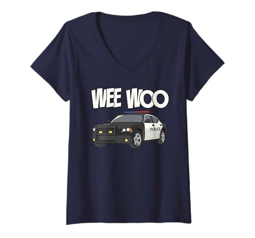 Damen Wee Woo Cop Police Funny Police Officer Patrol Car Gifts T-Shirt mit V-Ausschnitt Damen Wee Woo Cop Police Funny Police Officer Patrol Car Gifts T-Shirt mit V-Ausschnitt von Wee Woo Cute Police Officer Car gifts