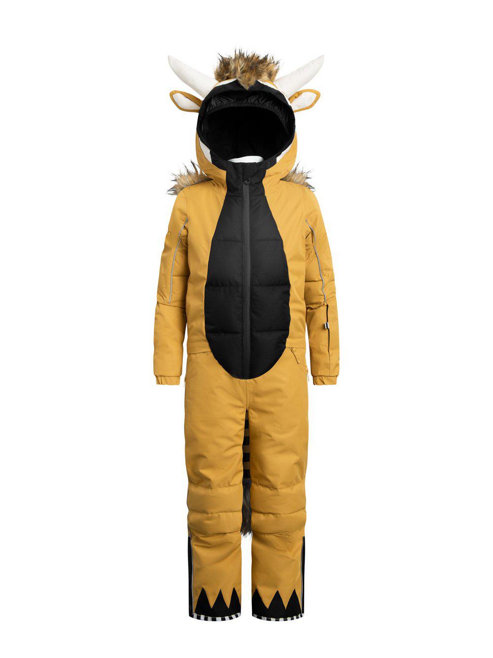 WeeDo Skioverall Kinder bedruckt, braun von WeeDo