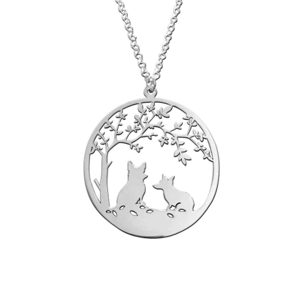 Corgis Halskette - Silber 14K Vergoldeter Anhänger, Hundeliebhaber Schmuck Geschenk von WeeShopyDog