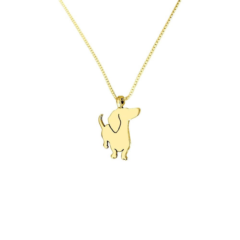 Dackel Halskette - 14K Vergoldeter Silber Doxie Anhänger, Liebhaber Schmuck Geschenk | Ich von WeeShopyDog