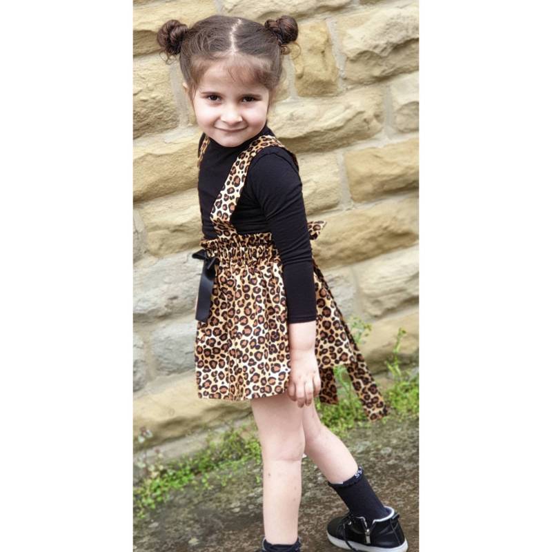 Baby Gepard Leopard Rock Mit Trägern Süßes Pinafore Kleid Mädchen Kleidung Neu von WeeTartanThreads