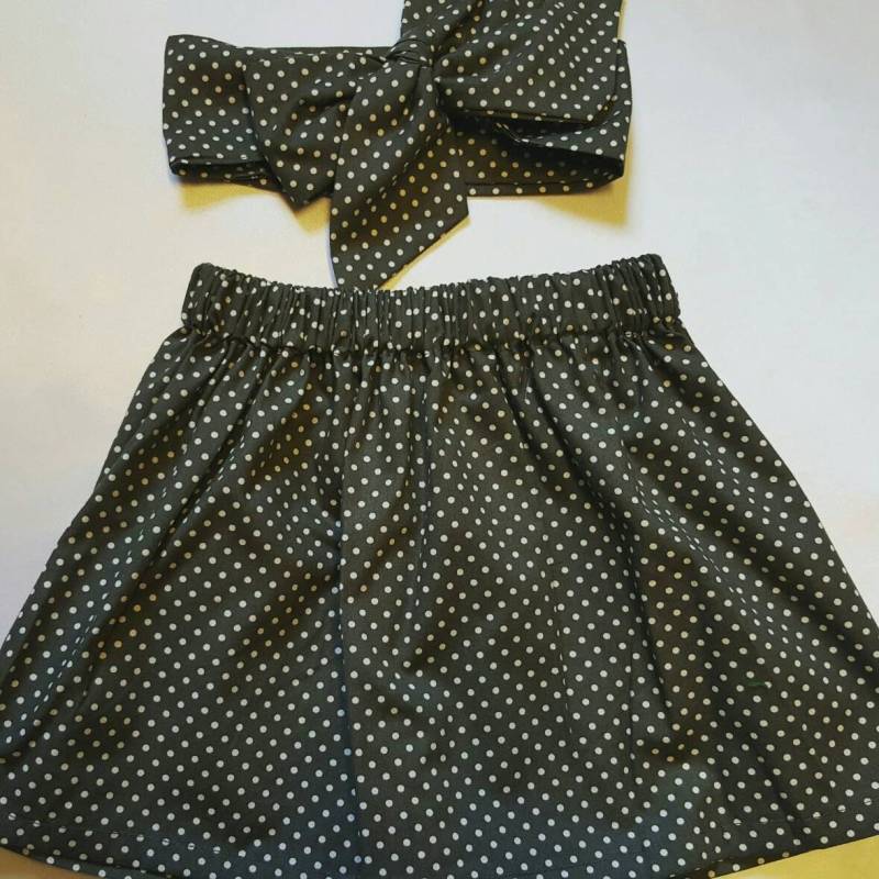 Baby Polka Dot Print Rock Und Kopftuch Niedlichen Set Mädchen Kleidung Neu von WeeTartanThreads