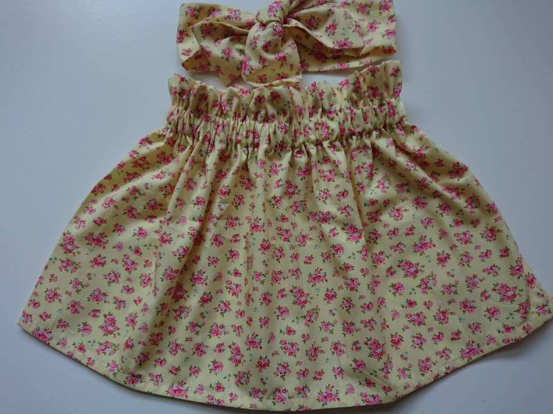 Baby Rock Und Kopftuch Niedlichen Set Floral Print Babykleidung Mädchen Neu von WeeTartanThreads