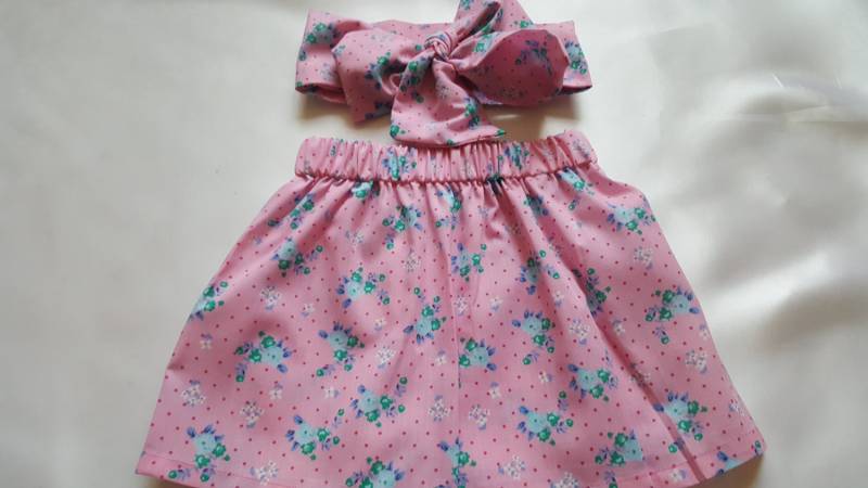 Baby Rock Und Kopftuch Niedlichen Set Floral Print Babykleidung Mädchen Neu von WeeTartanThreads