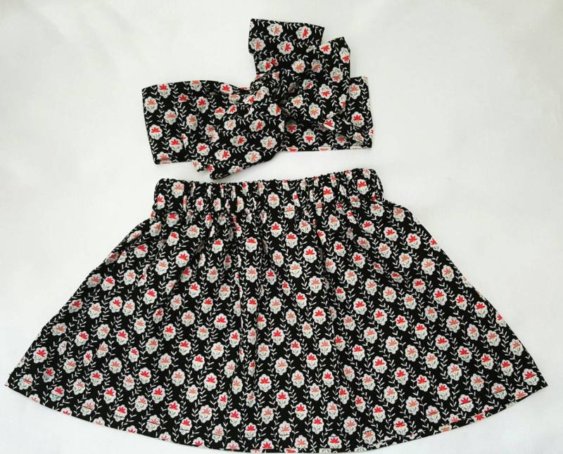 Baby Rock Und Kopftuch Niedlichen Set Floral Print Babykleidung Mädchen Neu von WeeTartanThreads