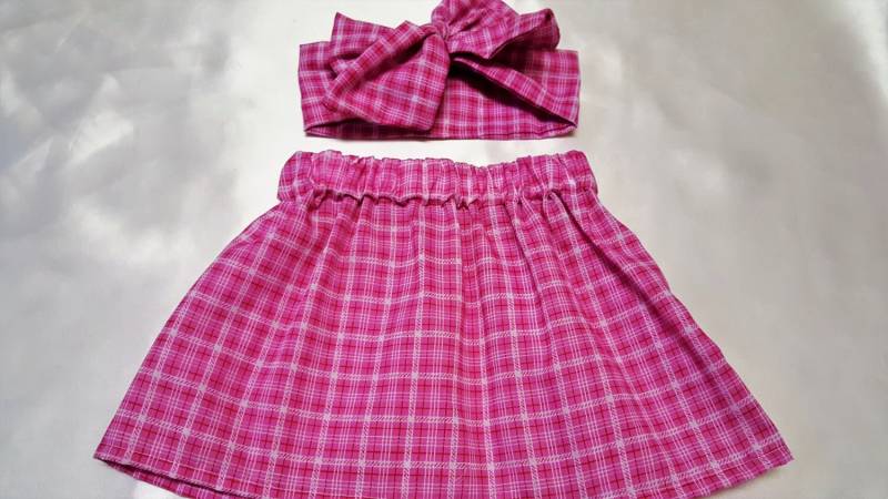 Baby Rock Und Kopftuch Niedlichen Set Vichykaro-Tartan-Druck Baby-Mädchen-Kleidung Neu von WeeTartanThreads