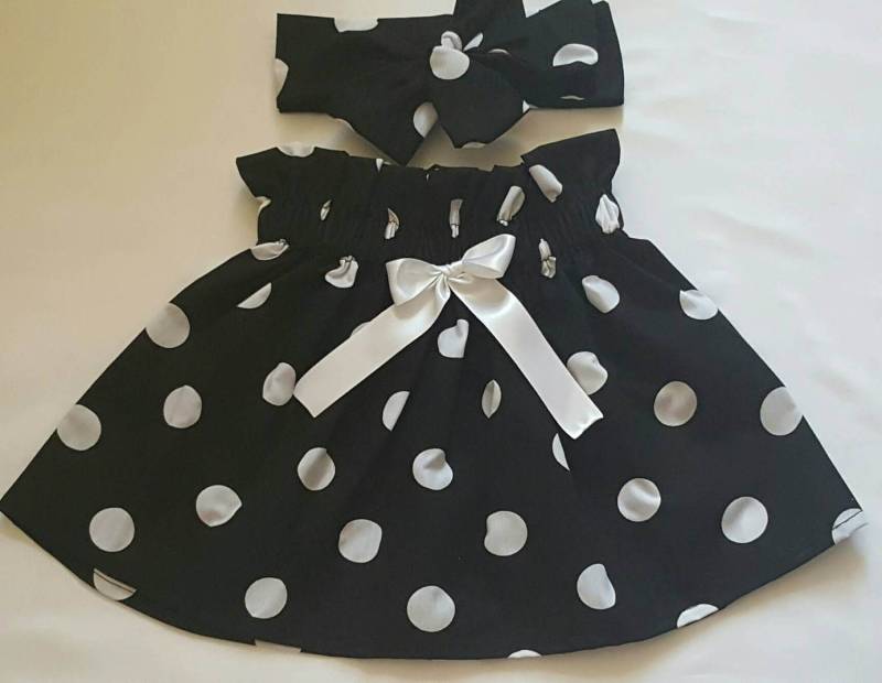 Baby's Polka Dot Print Rock Und Kopftuch Süß Baby Set Mädchen Kleidung Neu von WeeTartanThreads