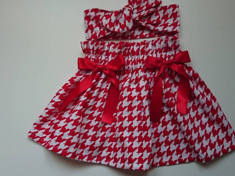 Baby's Rock Und Headwrap Süßes Baby Set Mädchen Kleidung Hahnentritt Muster von WeeTartanThreads