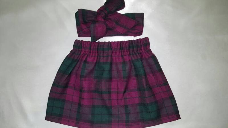 Babyrock Und Headwrap Süßes Baby Set Tartan Print Mädchen Kleidung Neu von WeeTartanThreads