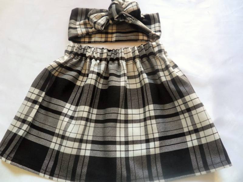Babys Rock Und Headwrap Cute Baby Set Tartan Print Mädchen Kleidung Neu von WeeTartanThreads