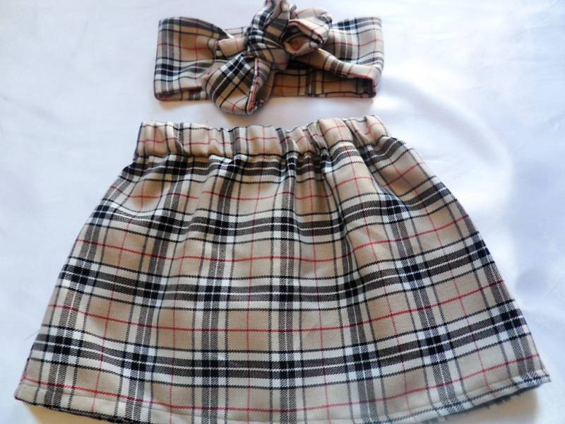 Babys Rock Und Headwrap Cute Baby Set Tartan Print Mädchen Kleidung Neu von WeeTartanThreads