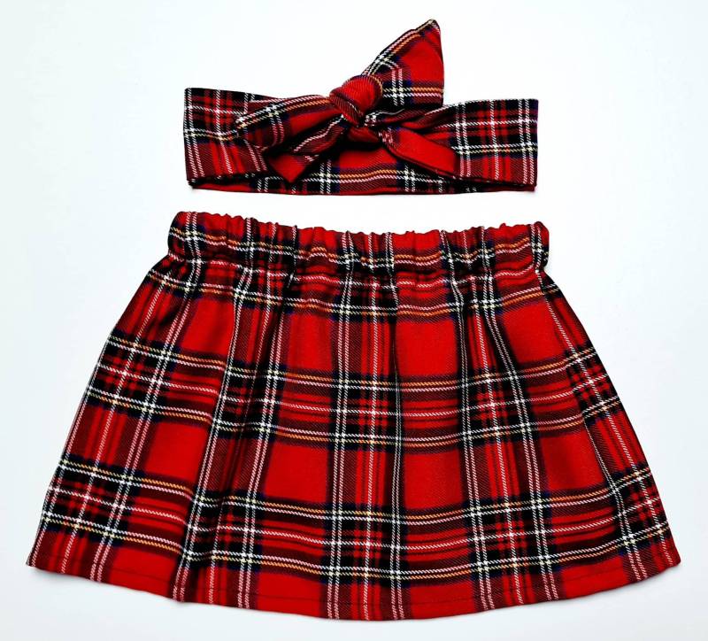 Babys Rock Und Headwrap Cute Baby Set Tartan Print Mädchen Kleidung Neu von WeeTartanThreads