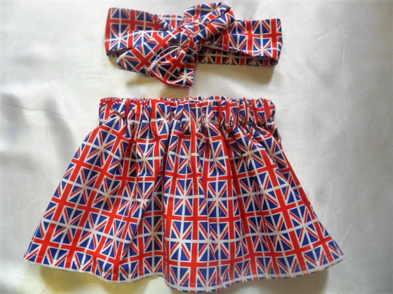 Babys Rock Und Kopftuch Süß Baby Set Union Jack Print Mädchen Kleidung Neu von WeeTartanThreads