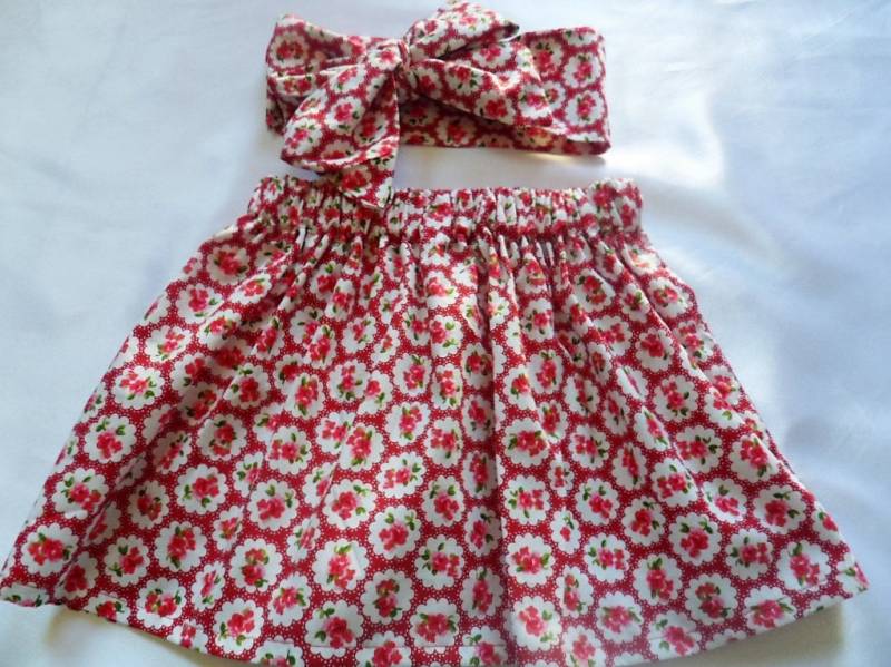 Blumen Und Polka Dots Baby Rock Headwrap Niedliches Set Mädchen Kleidung Neu von WeeTartanThreads