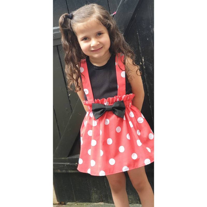 Roter Polkadot Print Minnie Maus Inspirierter Rock Mit Trägern Baby Mädchen Kleidung Neu von WeeTartanThreads