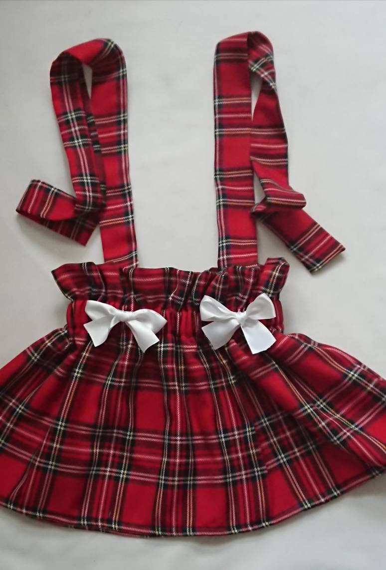 Royal Scottish Stewart Tartan Print Baby Mädchen Rock Und Headwrap Set Kleidung Neu von WeeTartanThreads