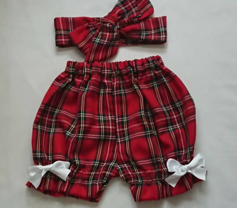 Royal Scottish Stewart Tartanbaby's Mädchen Pumphose Und Headwrap Cute Baby Set Kleidung Sommer Frühling Outfit Neu von WeeTartanThreads