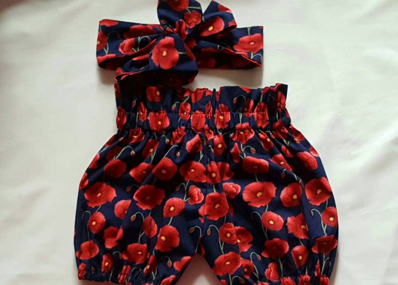 Schöne Sommer Baumwolle Baby Mädchen Pumphose Und Headwrap Niedliches Set Kleidung Frühling Outfit Neu von WeeTartanThreads