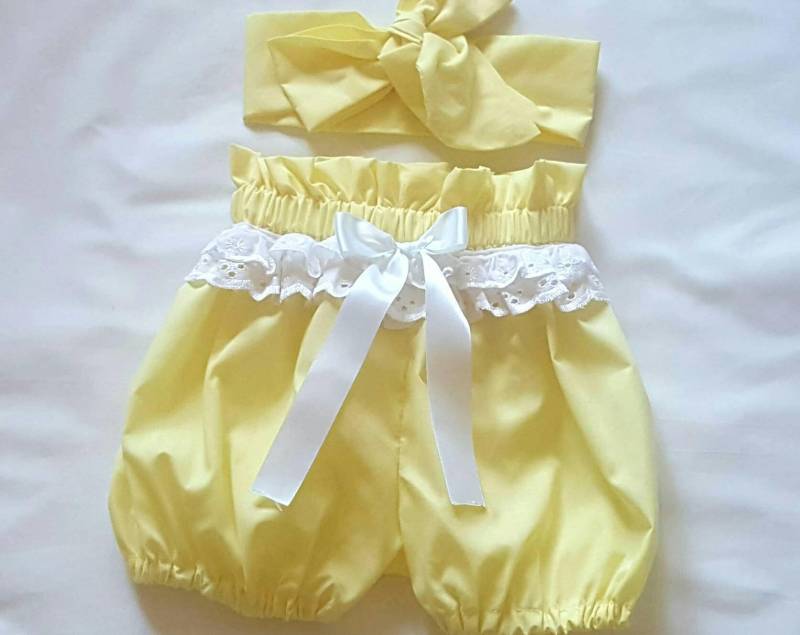 Schöne Sommer Baumwolle Baby Mädchen's Pumphose Und Headwrap Cute Set Mädchen Kleidung Frühling Outfit Neu von WeeTartanThreads