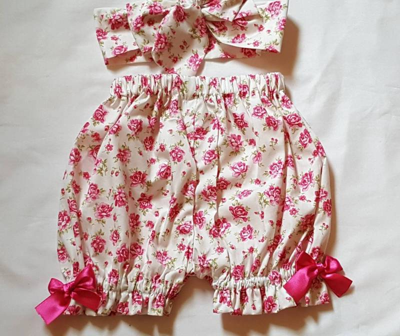 Schöne Sommer Baumwolle Baby Mädchen's Pumphose Und Headwrap Cute Set Mädchen Kleidung Frühling Outfit Neu von WeeTartanThreads