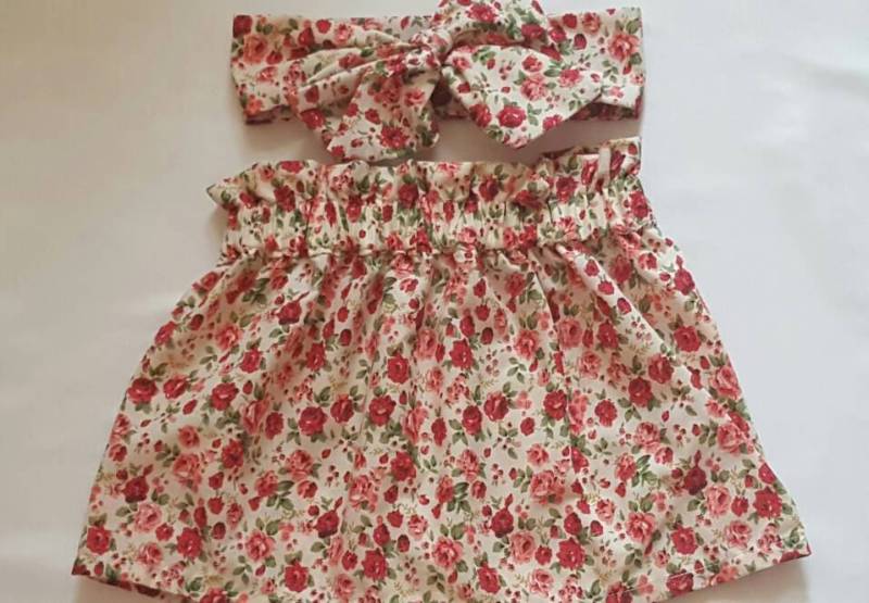 Schöne Sommer-Blumen-Baby Rock Und Kopftuch Niedlichen Baby Set Mädchenbekleidung Neue von WeeTartanThreads