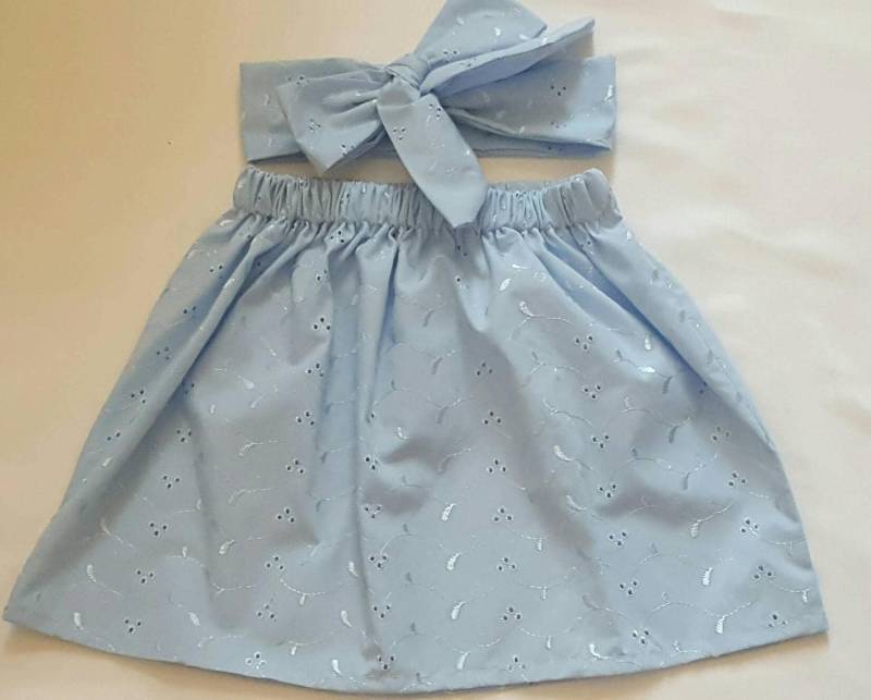 Schöne Sommer Broderie Anglaise Rock Und Headwrap Cute Baby Set Mädchen Kleidung Neu von WeeTartanThreads