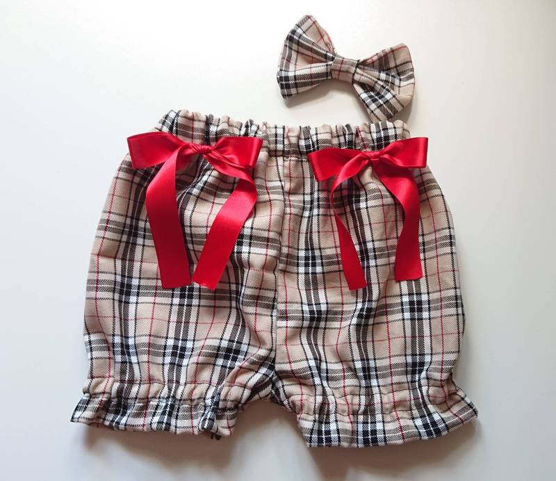 Schöne Tartan Drucke Baumwolle Baby's Mädchen Pumphose Und Headwrap Cute Baby Set Kleidung Sommer Frühling Outfit Neu von WeeTartanThreads