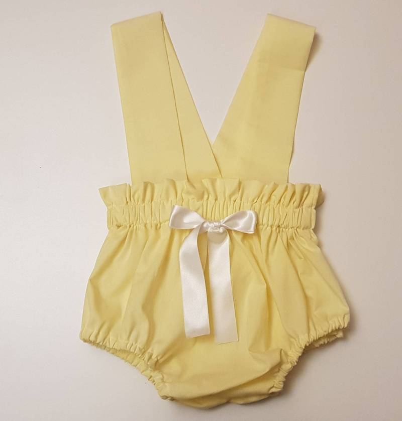 Schönen Sommer Gelb Baumwollbaby Mädchen Zünder Und Kopftuch Cute Baby Set Mädchenbekleidung Frühlingsoutfit Neu von WeeTartanThreads