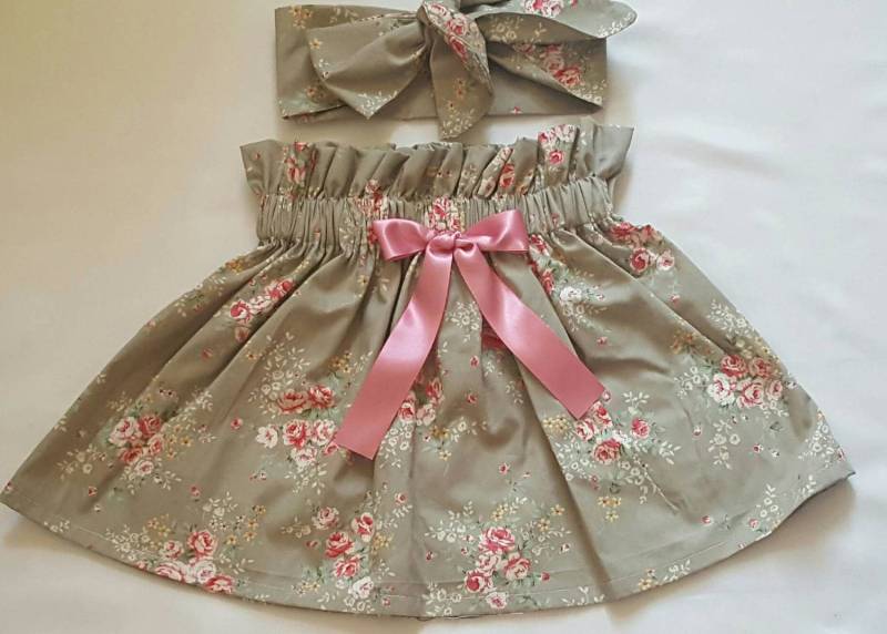 Schöner Sommer Blumen Baby Rock Und Headwrap Cute Set Mädchen Kleidung Neu von WeeTartanThreads