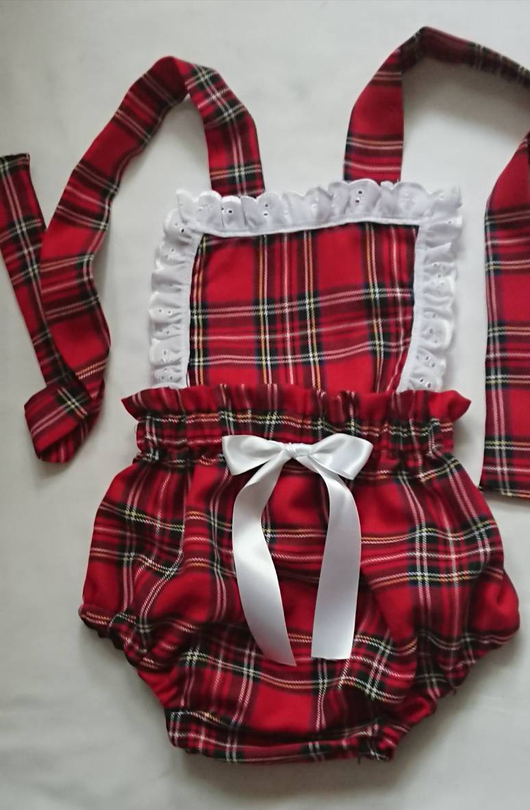 Süßes Baby-Set Für Babys Mit Schottenmuster Im Tartan Prints Baumwolle Baby Mädchen Pumphose Kleidung von WeeTartanThreads