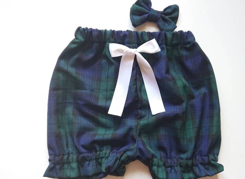 Wunderschöne Tartan Drucke Baumwolle Baby Mädchen Bloomer Und Headwrap Cute Set Kleidung Sommer Frühling Outfit Neu von WeeTartanThreads