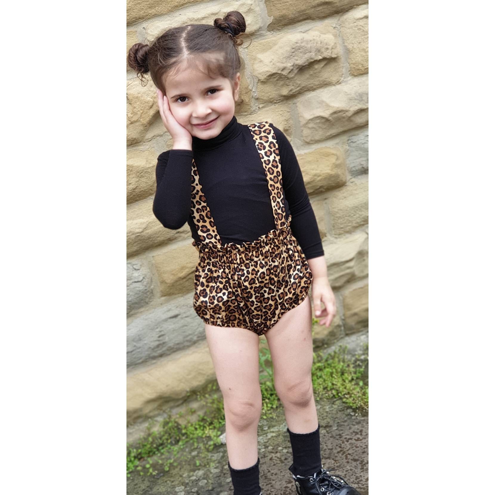Wunderschöner Gepard Leopard Prints Baumwolle Baby Mädchen Bloomer Süßes Set Kleidung Winter Sommer Frühling Outfit Neu von WeeTartanThreads