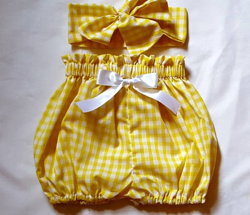 Wunderschöner Sommer Baumwolle Baby Es Girl Bloomer Und Headwrap Cute Set Mädchen Kleidung Frühling Outfit Neu von WeeTartanThreads