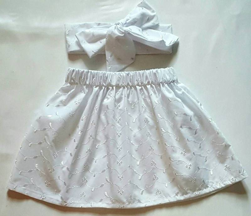 Wunderschöner Sommer Broderie Anglaise Rock Und Headwrap Süßes Baby Set Mädchen Kleidung Neu von WeeTartanThreads