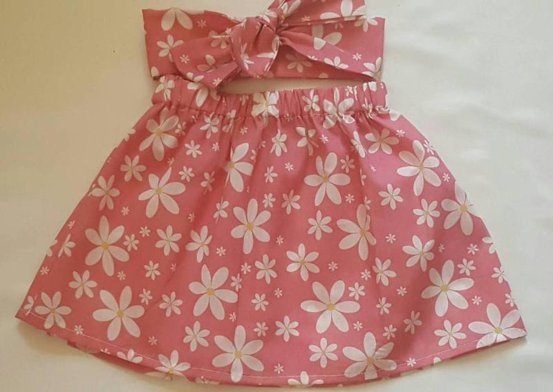 Wunderschöner Sommer Floral Babyrock Und Headwrap Süßes Baby Set Mädchen Kleidung Neu von WeeTartanThreads