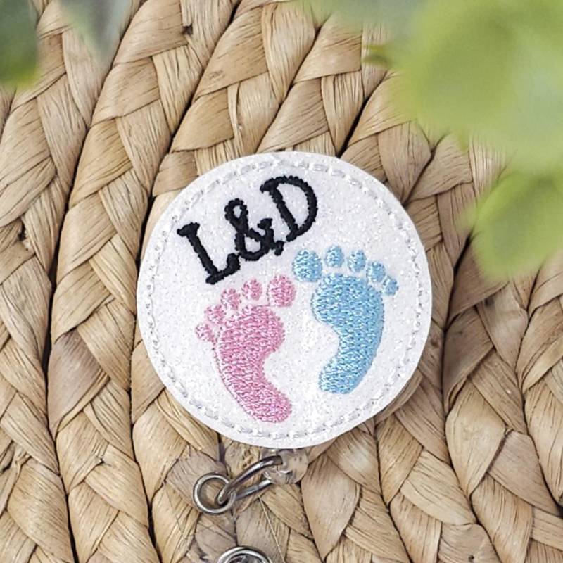 Weißer Glitter Vinyl Arbeit Und Lieferung Einziehbarer Ausweishalter, L & D Ausweisrolle, Krankenschwester von WeeWhaleBoutique