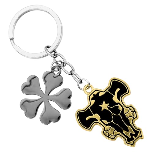Black Clover Keychain - Metal Anime Merch with Black Bulls Emblem 4-Leaf Clover Charm - Asta, Yami, Noelle, Luck, Magna, Nacht - Rugged Key Ring, Phone Charm, Bag Clip - Gift Boxed Anime Gifts for Men Black Clover Keychain - Metal Anime Merch with Black Bulls Emblem 4-Leaf Clover Charm - Asta, Yami, Noelle, Luck, Magna, Nacht - Rugged Key Ring, Phone Charm, Bag Clip - Gift Boxed Anime Gifts for Men von Weeb Keychains