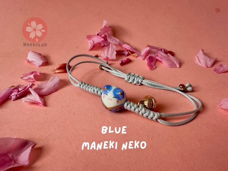Maneki Neko Armband Verstellbarer Glückskatzen Anhänger Maneki Neko Armband Verstellbarer Glückskatzen Anhänger von WeebsLab
