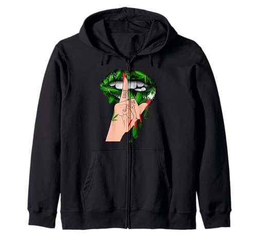 Herren Damen Weed Lip Shut The Fuck Up Shirt Kapuzenjacke von Weed lip shut the fuck up shirt