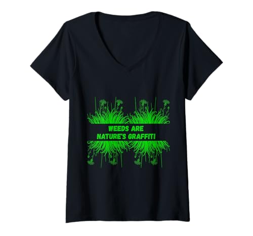 Damen Unkraut ist das Graffiti-T-Shirt für Outdoor-Pflanzenliebhaber T-Shirt mit V-Ausschnitt Damen Unkraut ist das Graffiti-T-Shirt für Outdoor-Pflanzenliebhaber T-Shirt mit V-Ausschnitt von Weeds Are Nature's Graffiti Eco Natural Wear