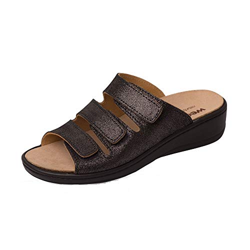 Weeger Orthopädische-Pantolette mit auswechselbarem Fußbett schwarz met. Gr. 37 von Weeger