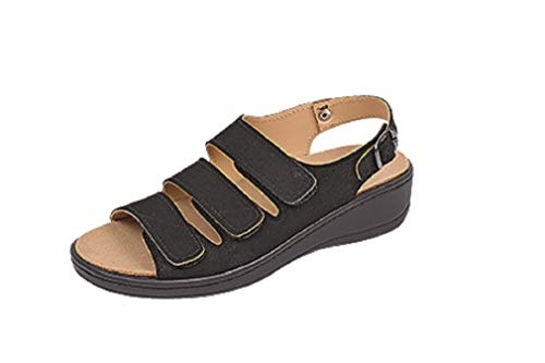 Orthopädische-Sandale mit auswechselbarem Fußbett schwarz Gr. 38 von Weeger